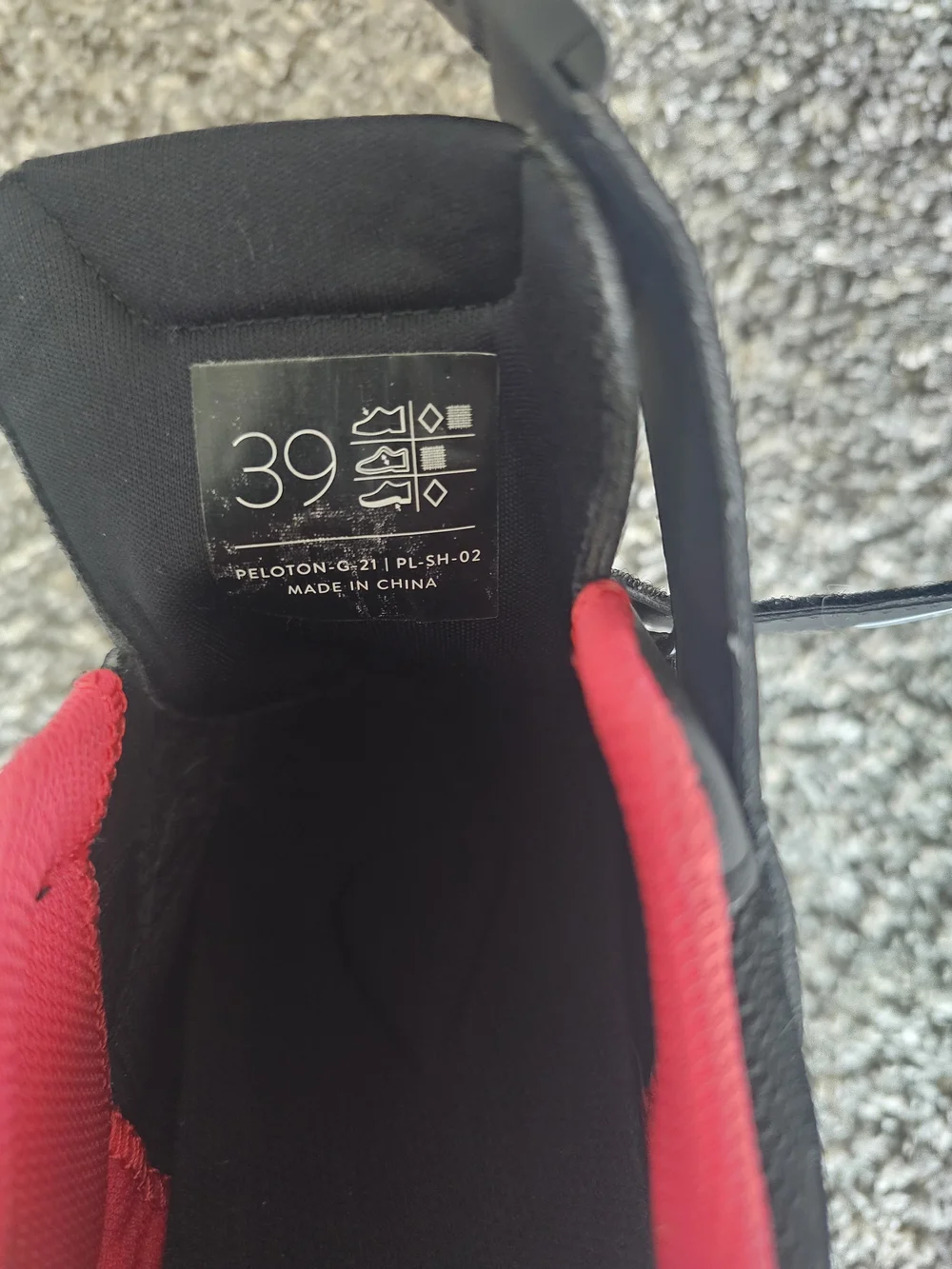 Peloton Womens Black and Pink Velcro Cycling Sneakers